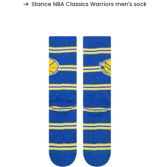 NWT Men's Golden State Warriors Hardwood Classics Stance Crew Socks - Picture 7 of 10